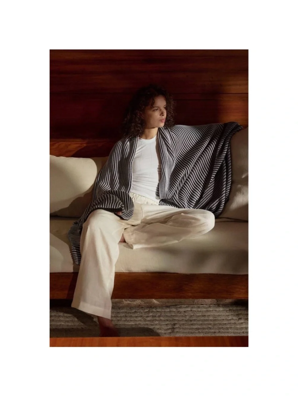 Parachute for Target Ribbed Knit Throw •Parchment & French Press•